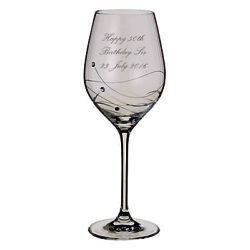 Dartington Crystal Personalised Glitz Wine Glass (Single), Palace Script Font